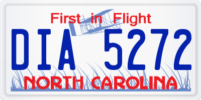 NC license plate DIA5272