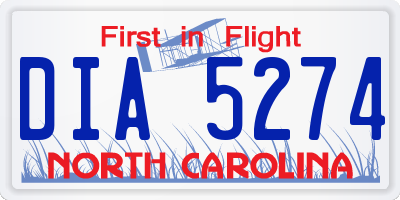 NC license plate DIA5274