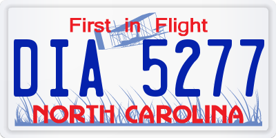 NC license plate DIA5277