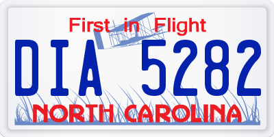 NC license plate DIA5282