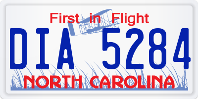 NC license plate DIA5284