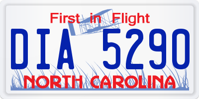 NC license plate DIA5290