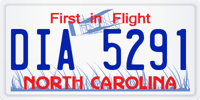 NC license plate DIA5291