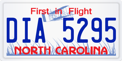 NC license plate DIA5295