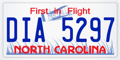 NC license plate DIA5297