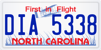 NC license plate DIA5338