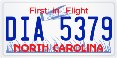 NC license plate DIA5379