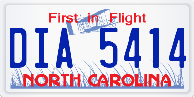 NC license plate DIA5414
