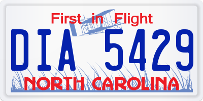 NC license plate DIA5429