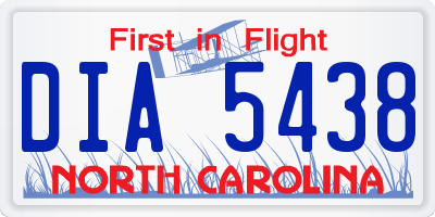 NC license plate DIA5438