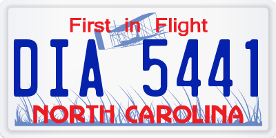 NC license plate DIA5441