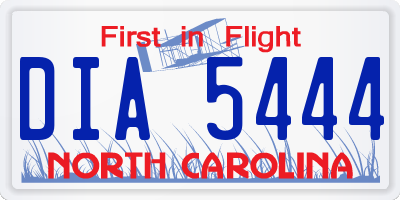 NC license plate DIA5444