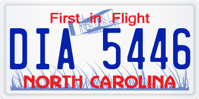 NC license plate DIA5446