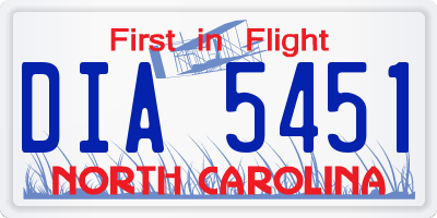 NC license plate DIA5451