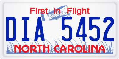 NC license plate DIA5452