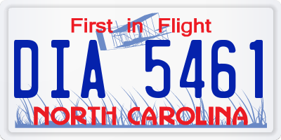 NC license plate DIA5461