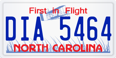NC license plate DIA5464