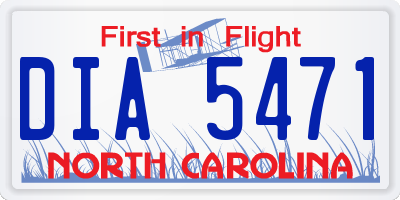 NC license plate DIA5471