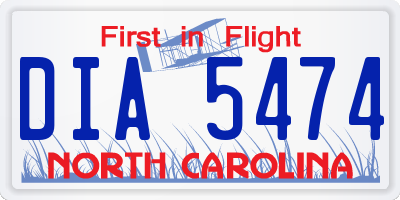 NC license plate DIA5474