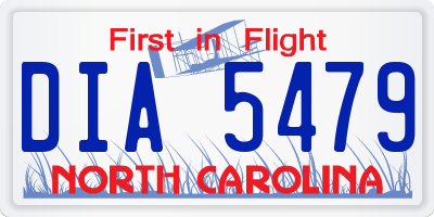 NC license plate DIA5479