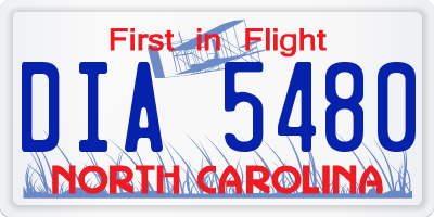 NC license plate DIA5480