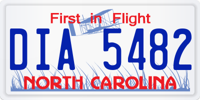 NC license plate DIA5482