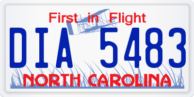 NC license plate DIA5483