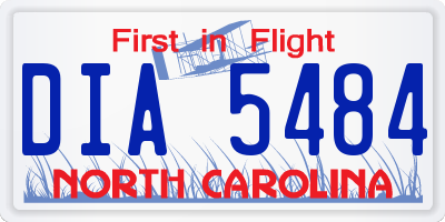 NC license plate DIA5484
