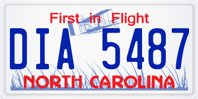 NC license plate DIA5487