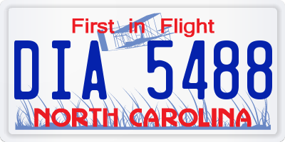 NC license plate DIA5488