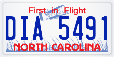 NC license plate DIA5491