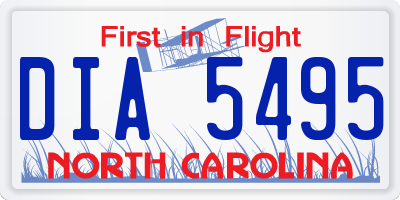 NC license plate DIA5495