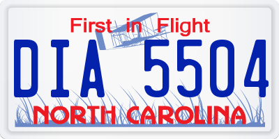 NC license plate DIA5504