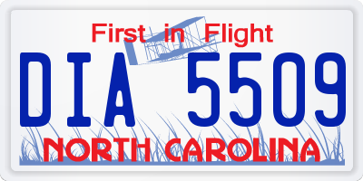 NC license plate DIA5509