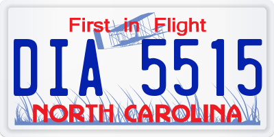 NC license plate DIA5515