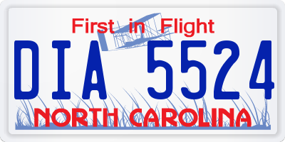 NC license plate DIA5524