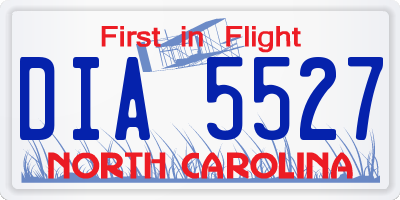 NC license plate DIA5527