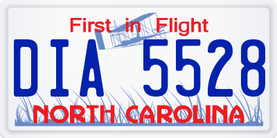 NC license plate DIA5528