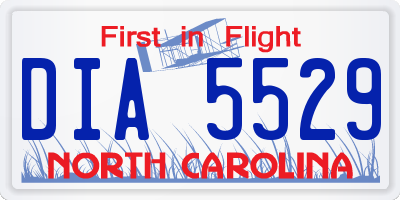 NC license plate DIA5529