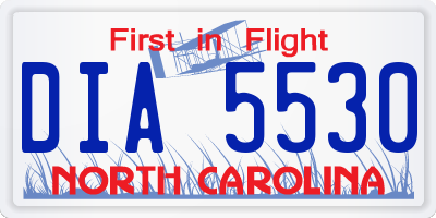 NC license plate DIA5530