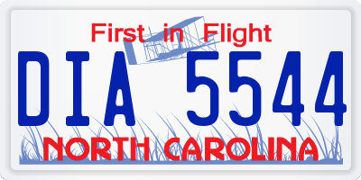 NC license plate DIA5544