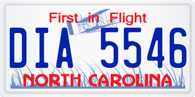 NC license plate DIA5546