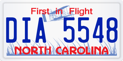 NC license plate DIA5548