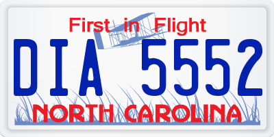 NC license plate DIA5552
