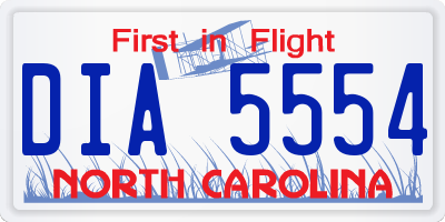 NC license plate DIA5554
