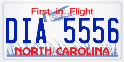 NC license plate DIA5556