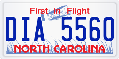 NC license plate DIA5560