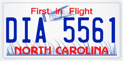 NC license plate DIA5561