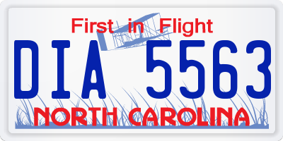 NC license plate DIA5563