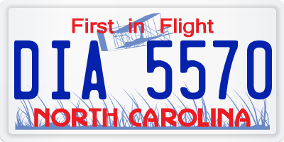 NC license plate DIA5570